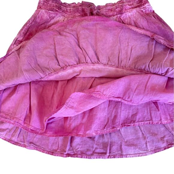 Anthropologie Pilcro Giulia Mini Skirt Pink Ruffle Pockets Lined Womens Small - Picture 6 of 12